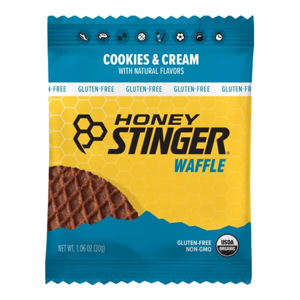 Honey Stinger Organic Gluten Free Cookies & Cream Waffle, Energy Stroopwafel for Exercise, Endurance and Performance, Sports Nutrition for Home & Gym, Pre & During Workout, 16 Waffles, 16.96 Ounce - Image 3