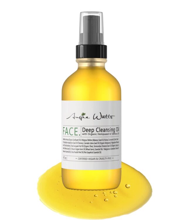 FACE. Deep Cleansing Oil, 4oz - All Natural and Organic Ingredients | 100% Vegan | Soap-free | With Organic Hempseed and Tamanu Oil - Image 2