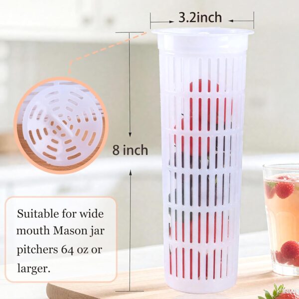 Fruit Infuser For 64 Oz Wide Mouth Mason Jar Pitcher Tea Infuser For 2 Quart Water Pitcher Food Grade Mesh Filter For Fruit Infused Water, Iced Tea, Lemonade, Mint Water, Cocktail, Cold Brew - Image 6