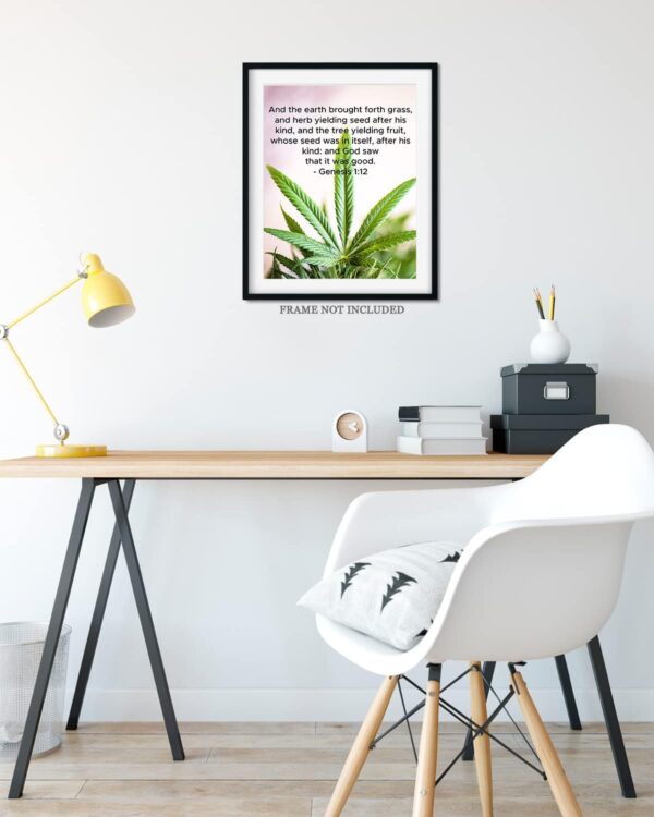 Genesis 1:12 - Medical Marijuana Wall Decor - Cannabis Gifts - Cannabis Decor - Herb Yielding Seed - Weed Plan Poster, Print, Canvas - 11x14 unframed print - Image 8