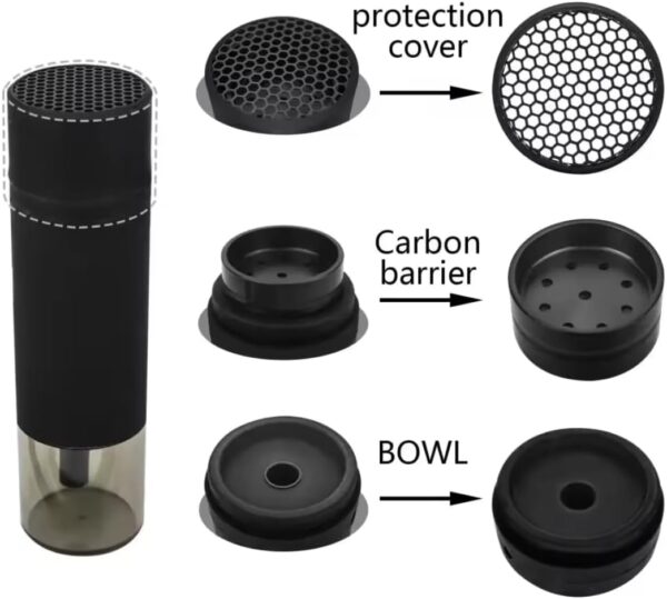 PortableHookah Set Travel, CarHookah, Small Hookahs Mini Hookah Shisha for Car Outdoor Travel Shisha Sheesha Narguiles (Black) - Image 2