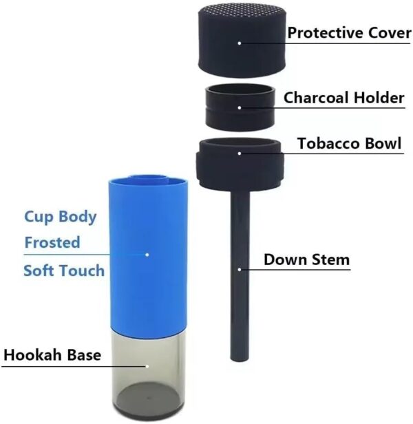 PortableHookah Set Travel, CarHookah, Small Hookahs Mini Hookah Shisha for Car Outdoor Travel Shisha Sheesha Narguiles (Black) - Image 8