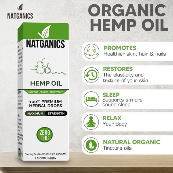 Organic Hemp Oil 1000mg - Ultra Premium Hemp Oil Drops 1000mg - Natural Hemp Oil Extract Tincture - Non-GMO Ultra-Pure CO2 Extracted Drops - Omega Fatty Acids 3 6 9 - Organically Grown & Made in USA - Image 5