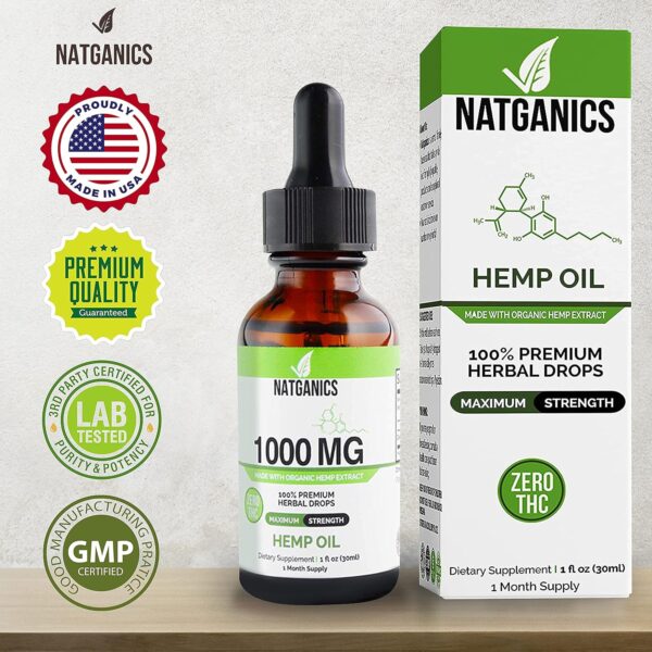Organic Hemp Oil 1000mg - Ultra Premium Hemp Oil Drops 1000mg - Natural Hemp Oil Extract Tincture - Non-GMO Ultra-Pure CO2 Extracted Drops - Omega Fatty Acids 3 6 9 - Organically Grown & Made in USA - Image 8