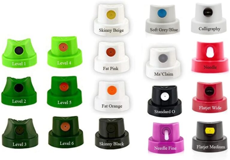 Hyatt's Master Cap Set | Spray Paint Caps Compatible with Montana Cans | Includes 18 Different Sizes and Styles