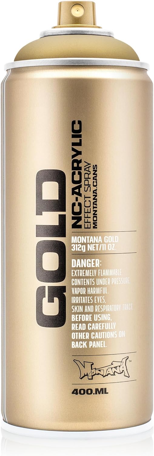 Montana Cans Montana 400 ml Color, Gold Matte Spray Paint, 13.5 Fl Oz (Pack of 1)