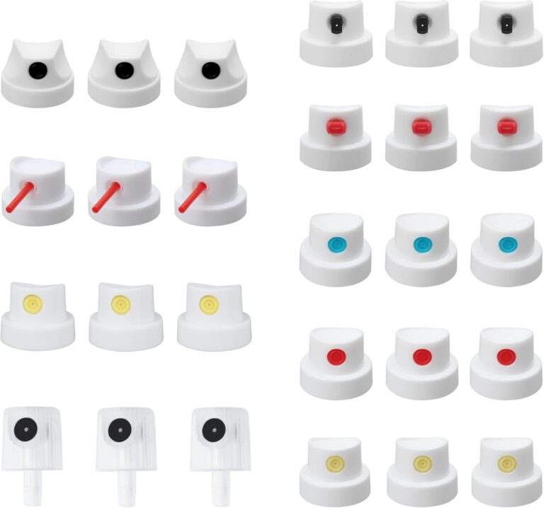 Universal Spray Paint Caps for Female Cans-Spray Can Nozzle - Adapter Replacement Spray Paint Nozzles Spray Paint Tips -Pack of 27, Spray Sizes 0.2" - 7"