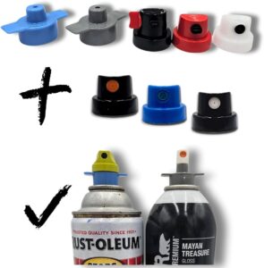 Universal Spray Paint Can Adapters Set, Compatible with Rust-Oleum and Major Brands, 360° Variable Pressure Caps, Wing Design for Comfort
