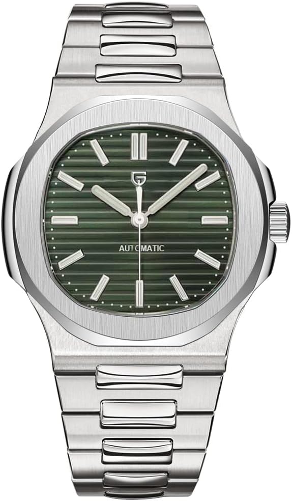 HaiQin Pagani Design 1728 Elegant Men's Automatic Mechanical Watch Full Stainless Steel Synthetic Sapphire 100m Waterproof Luminous Sports WristWatches