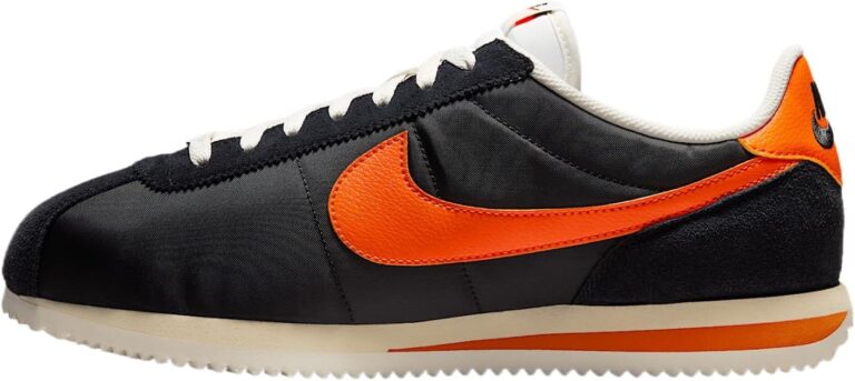 Nike Cortez Textile Men's Shoes (HF0263-003, Black/Sail/Muslin/Safety Orange)