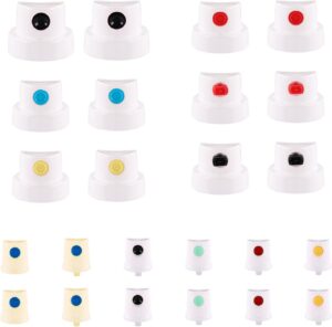 24pcs Spray Can Nozzle, Universal Spray Paint Caps Adapter for Female Cans Spout Bottle Nozzle Replacement for Wall Graffiti Art Creation Painting