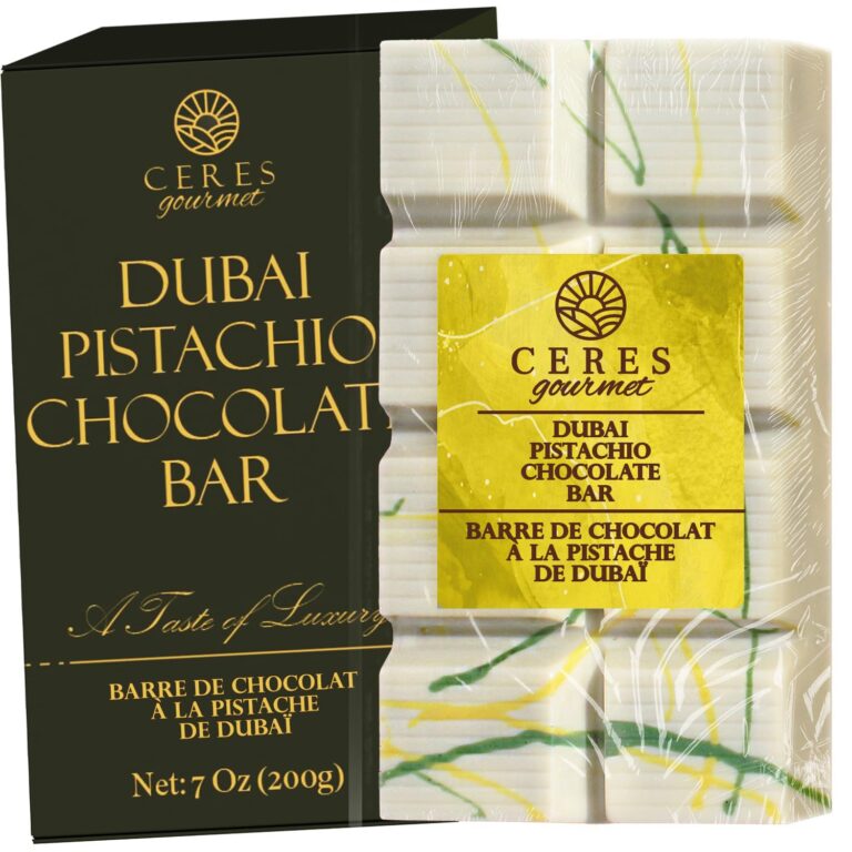 Dubai Chocolate Kunafa Pistachio Bar 7oz | Famous White Chocolate Kunafe Bar | Crispy Kunafe with Pistachio Paste | Gift Idea for All Occasions | Luxurious White Chocolate Kunafa Gift