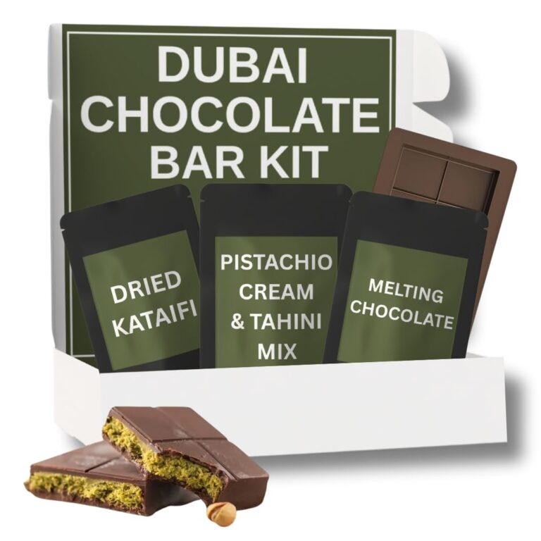 Dubai Chocolate Bar Kit Master, Includes Pistachio Cream & Tahini, Kataifi, Milk Choc Melting Wafers, Jumbo Bar Mold & Instructions, DIY Dubai Chocolate Bar Pistachio Kit