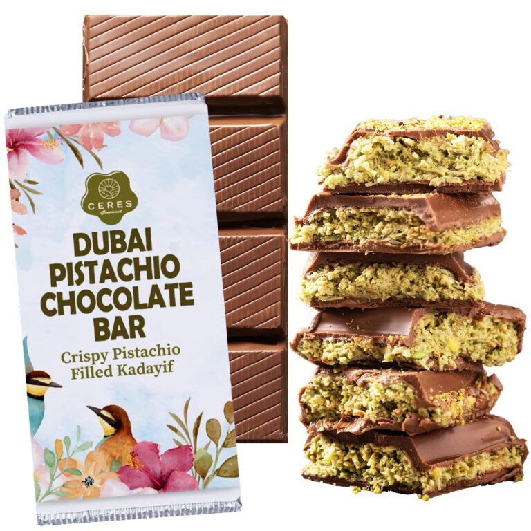 Dubai Chocolate Kunafa Pistachio Bar – 7oz | Handmade Luxury Dessert with Crunchy Kataifi & Creamy Pistachio Filling