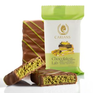 CARIANS Dubai Chocolate Bar with Pistachio, Luxury Chocolate with Crispy Kunafa, Great for Gift Giving, Anniversary, 1 Pack Pistachio Bar