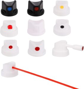 10pcs Universal Spray Paint Caps, Replacement Spray Paint Tips for Cans-Spray Can Nozzles for Graffiti & Art Creation Painting DIY Projects