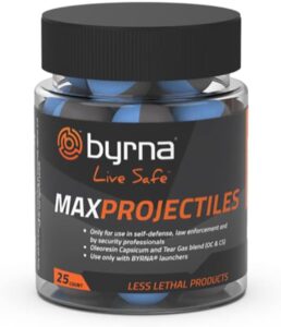 Byrna MAX Projectiles - | Maximum Stopping Power | OC and CS Non Lethal Pepper Spray & Tear Gas Blend Balls - Non Lethal Self Defense Projectile Rounds for Byrna Launchers, 0.68 Caliber