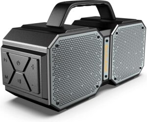 BUGANI Shock Bluetooth Speaker, Portable Bluetooth 5.3, Waterproof Design, 60W High Power Output, Outdoor Speaker, Black (New Model)