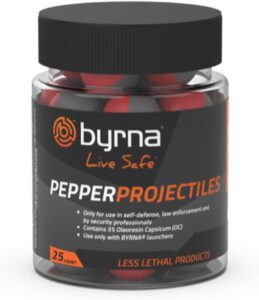 Byrna Pepper Projectiles - Self Defense Pepper Projectile Rounds for Byrna Launchers, Non-Lethal Pepper Spray Balls | 1% OC + 4% PAVA | .68 Caliber