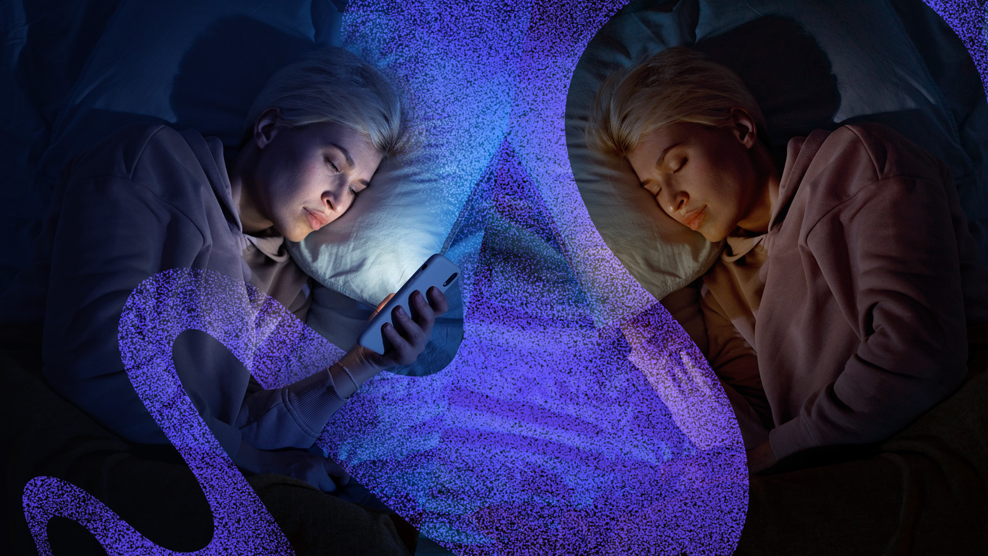 Laying in bed with phone