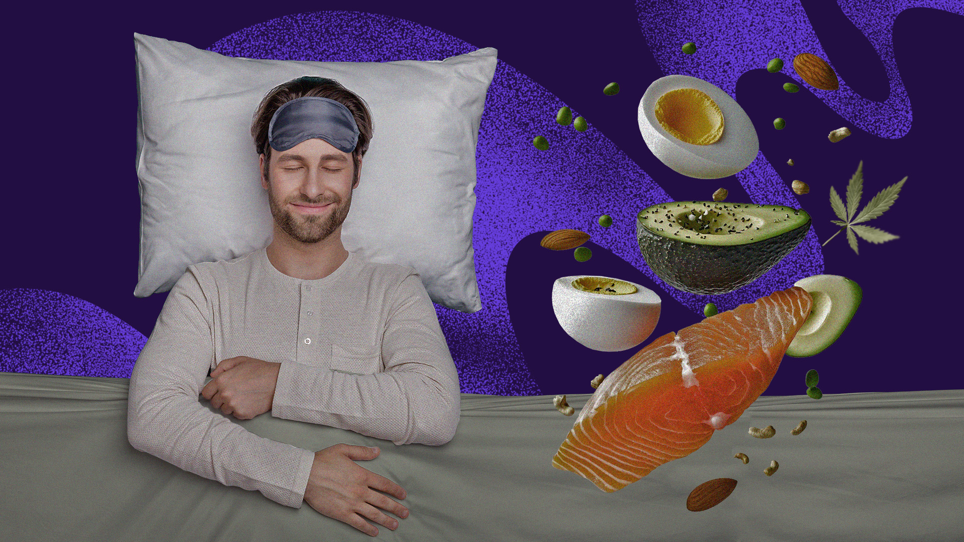 Man sleeping after taking CBD and high fat foods