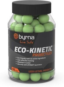 Byrna Eco-Kinetic Projectiles - Training & Recreational Projectile Rounds for Byrna Launchers with Visual Impact Technology - Water Soluble, Easy to Clean, 0.68 Caliber
