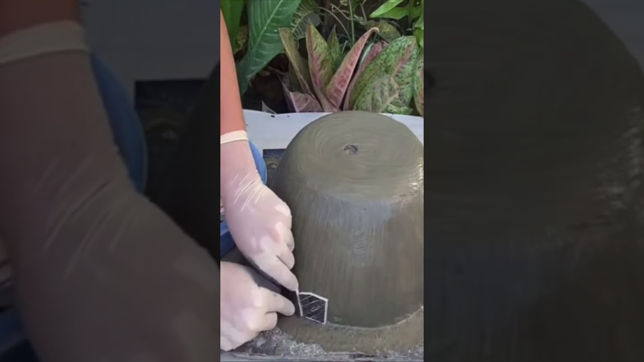 How to make cement pot | learn to make pot with cement