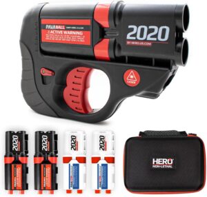 HERO 2020: Non-Lethal Gun - Self Defense Weapons for Home Defense - Compact, Easy-to-Conceal - PAVA Chemical Irritant - Pepper Spray Launch Projectile - Less Lethal Gun for Safety - Charcoal