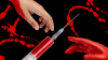 injecting blood