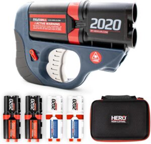 HERO 2020: Non-Lethal Gun - Self Defense Weapons for Home Defense - Compact, Easy-to-Conceal - PAVA Chemical Irritant - Pepper Spray Launch Projectile - Less Lethal Gun for Safety - Slate