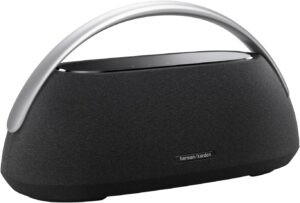 Harman Kardon Go + Play 3 - Portable Bluetooth speaker with superior sound and 8 hours playtime, USB Charging, Auto self tuning, Dual far-field microphones, Made in part with recycled materials(Black)
