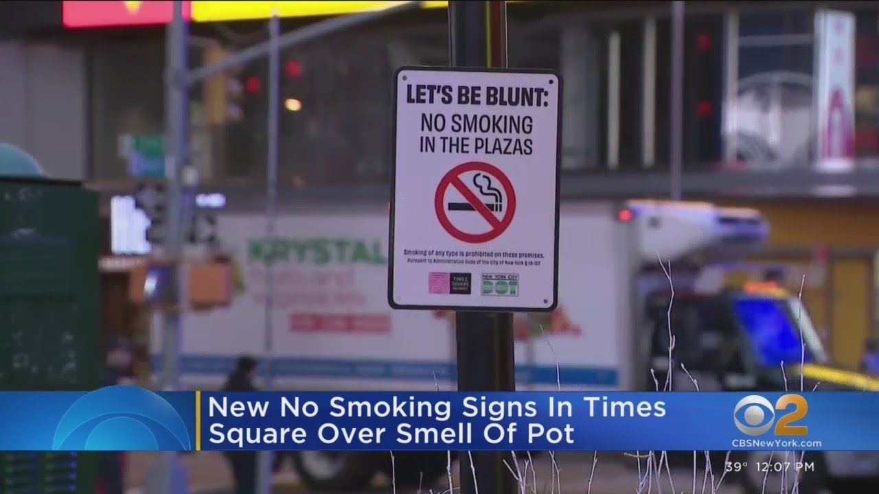 Times Square installs new no smoking signs after marijuana complaints