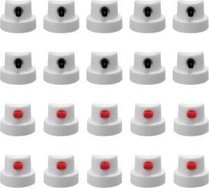 Spray Paint Caps for Montana,Flat jet caps-pray Can Nozzle-Calligraphy Capfor Cans- Nozzles Spray Paint Tips-20pcs red&black