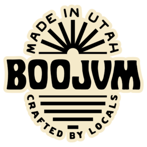 Logo: Boojum, Made in Utah, Crafted by Locals, featuring sunburst design.