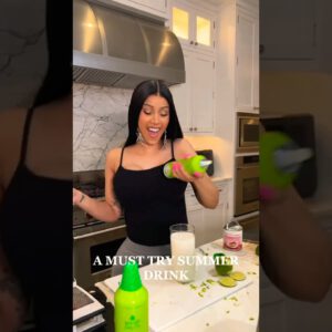 Cardi B reveals secret cocktail recipe 🍹 #shorts #cardib #celebrity