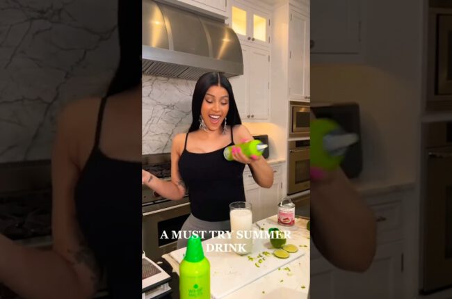 Cardi B reveals secret cocktail recipe 🍹 #shorts #cardib #celebrity