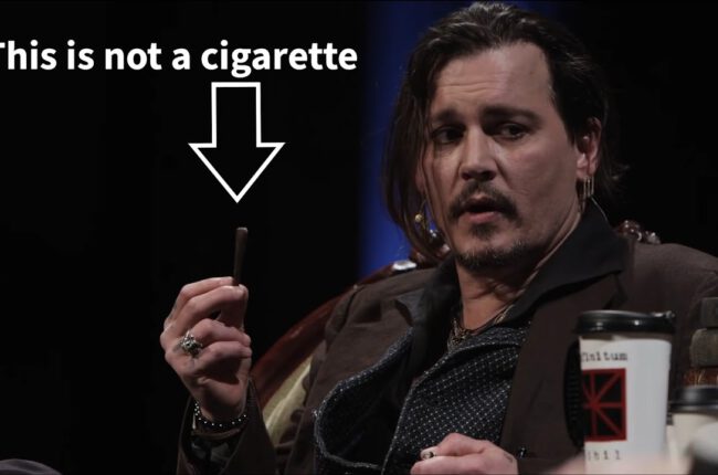 What does Johnny Depp think about smoking?
