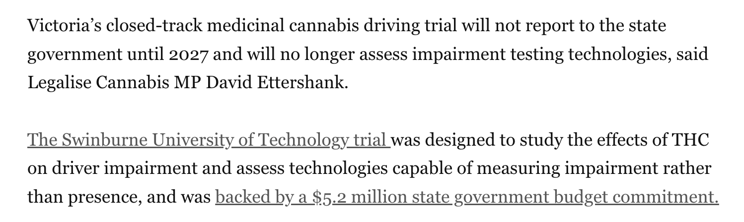 Australia – Victorian closed-track driving trial delayed to 2027