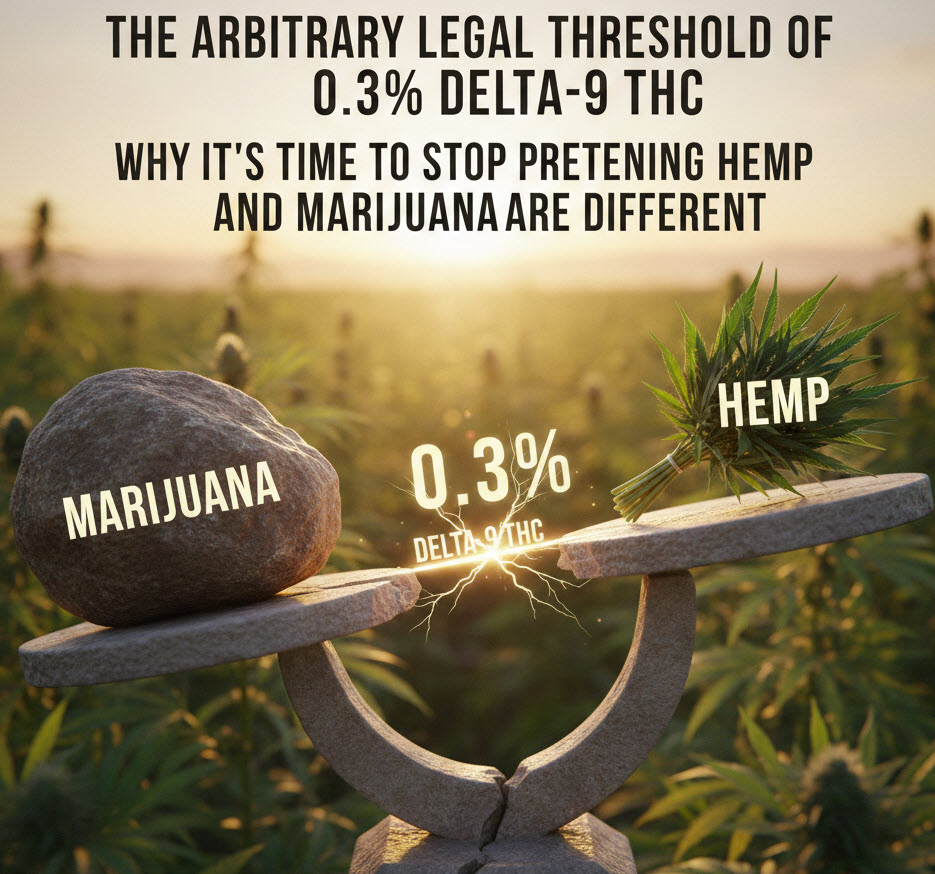 The Arbitrary Legal Threshold of 0.3% Delta-9 THC - Why It's Time to Stop Pretending Hemp and Marijuana are Different