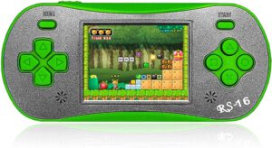 Handheld Game for Kids - FAMILY POCKET RS16 Portable Classic Controller 260 Game 2.5 inch LCD Retro Arcade Video Game System Children's Birthday Gift (Green)