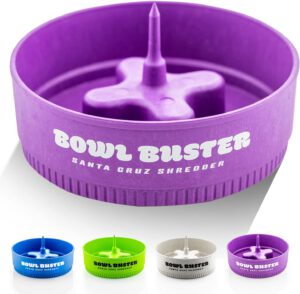 Santa Cruz Bowl Buster Ashtray with protective cap - Poker with Sturdy & Convenient Design - Four large bowl knock platforms, Mess-Free & Heat Resistant Cleaning tool