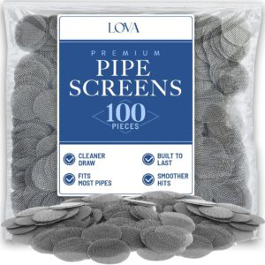 Pipe Screens 100 Pack, 3/4 Inch (0.75") 304 Stainless Steel Mesh Filters for Pipes, Reusable, Heat Resistant, Easy to Clean, Universal Fit for Most Bowls by Lova