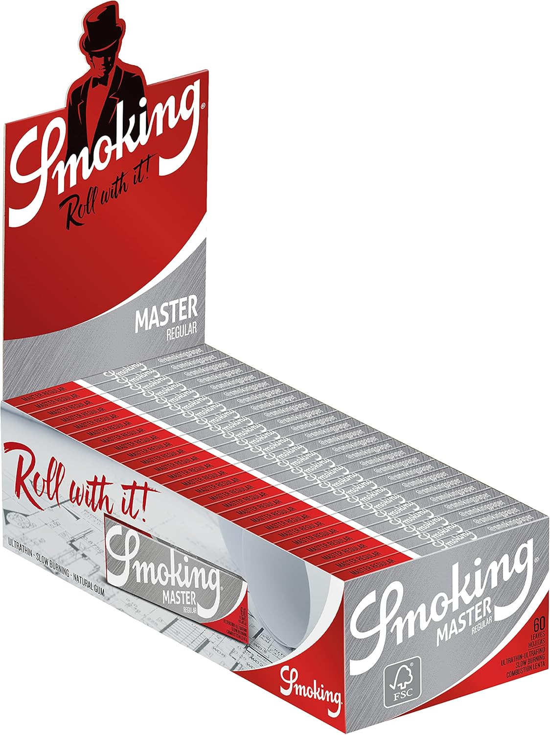 Smoking Rolling Papers Master (Silver) 60 Leaves per Booklet (50 Booklets)