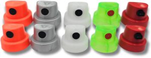 Fat and Wide Spray Paint Variety Cap Pack for Female Valve Cans - Replacement Tips for Spray Paint, Fits Belton, Montana, MTN, Flame, DANG, Loop, Ironlak and More, See Photos (10)
