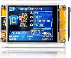 Mini Bitcoins Miner NM v2, ESP32 1020 kh/s Crypto Miner, 2.8 Inch Smart Display Crypto Solo Lottery Miner Solo Mining Machine, Used for firmware DIY Learning and Education