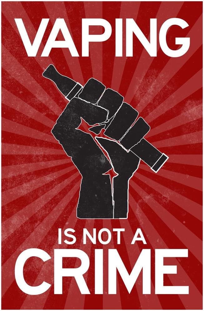 Laminated Vaping Is Not A Crime Fist Propaganda Style Marijuana Weed Cannabis Room Dope Gifts Guys Smoking Stoner Reefer Stoned Buds Pothead Dorm Walls Poster Dry Erase Wall Art 16×24