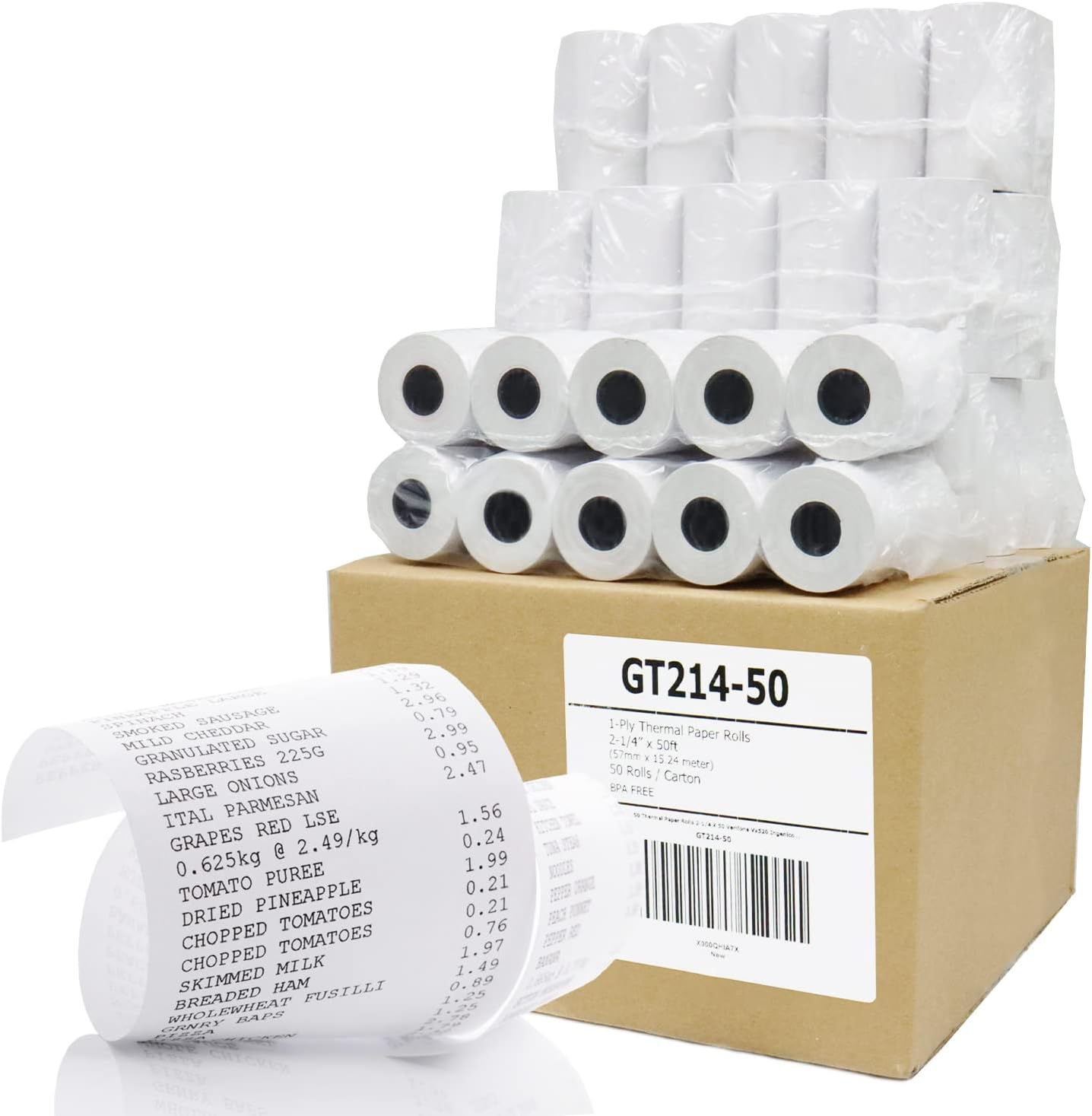 Gorilla Supply Thermal Paper Receipt Roll 2-1/4″ x 50′ BPA Free 50 Rolls