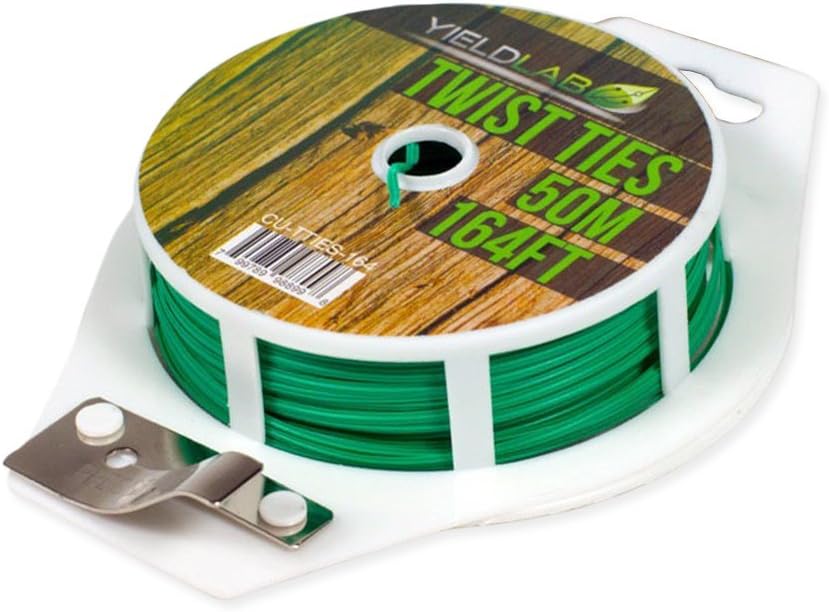 Plastic Twist Ties Roll with Cutter (164 ft) – Hydroponic, Aeroponic, Horticulture Growing Equipment