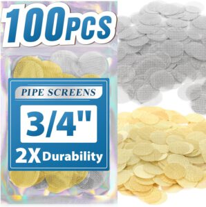 100 PCS 3/4 Inch Brass and Silver Pipe Screens, 0.75" Metal Mesh Filter | Heavy Duty