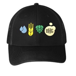 Black Trucker Embroidered Hat